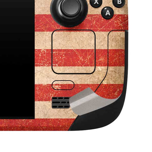 Distressed American Flag Steam Deck Handheld Gaming Computer Skin